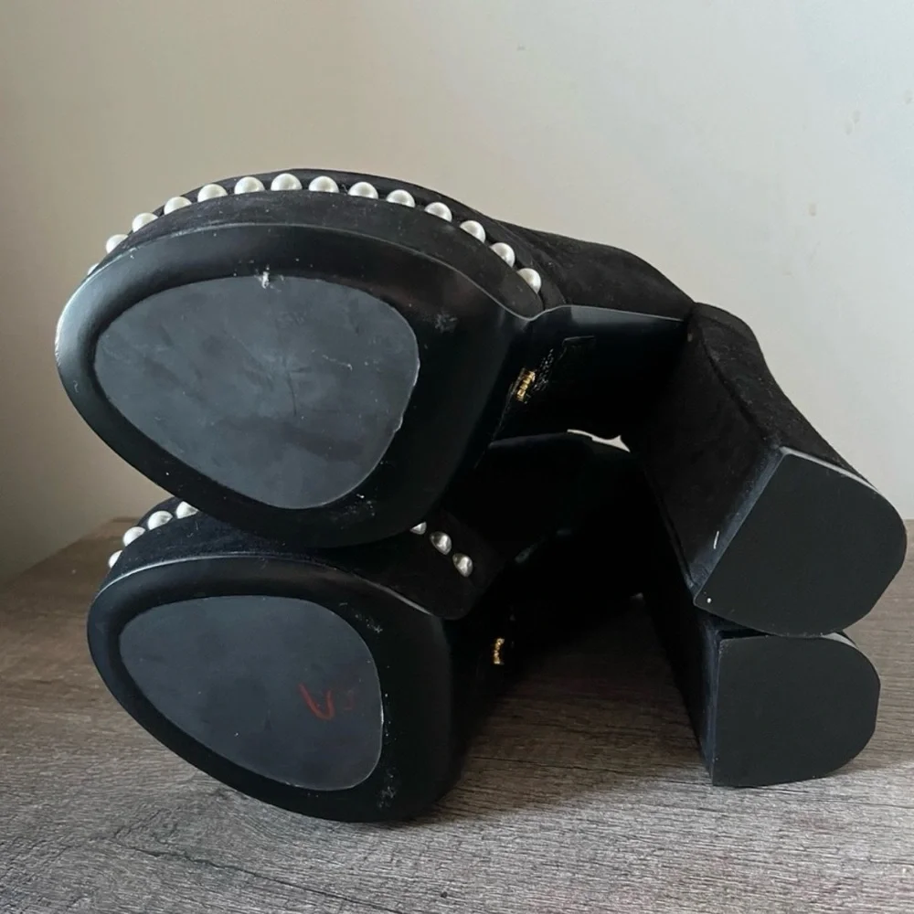 Stuart Weitzman Women's SkyHi 145 Slip On Studded Platform Sandals 9.5 - Picture 3 of 4